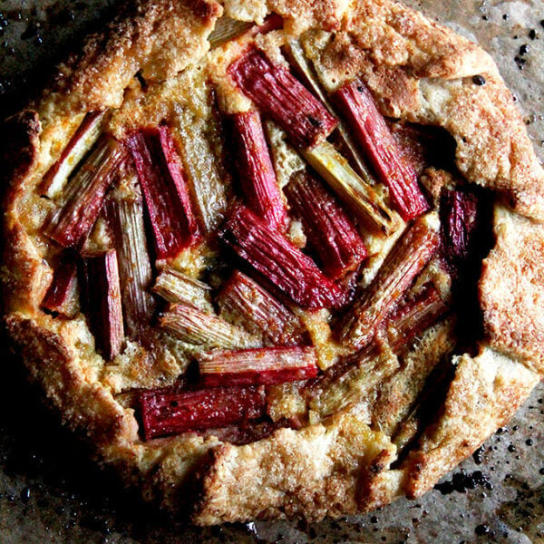 A just baked rhubarb galette.