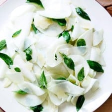 Shaved Kohlrabi Salad with Basil and Parmesan
