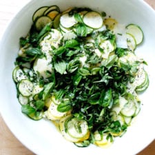 Raw Summer Squash Salad with Lemon, Pecorino & Herbs