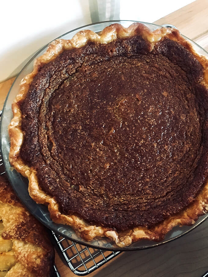 An overhead shot of Sister Pie's Salted Maple Pie, just baked