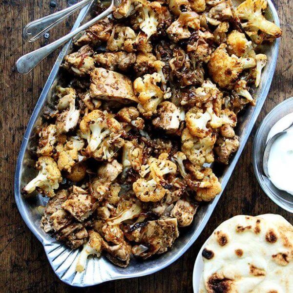 chicken and cauliflower shawarma