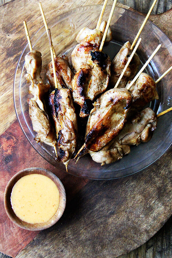 chicken skewers with all-purpose Thai peanut sauce