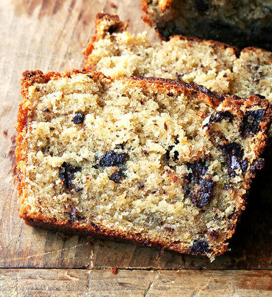 I absolutely love this sour cream coffee cake — the texture is super moist, and the orange zest and juice offer the nicest complement to the chocolate. The coconut oil, too, imparts such a nice flavor and smells heavenly while baking. // alexandracooks.com