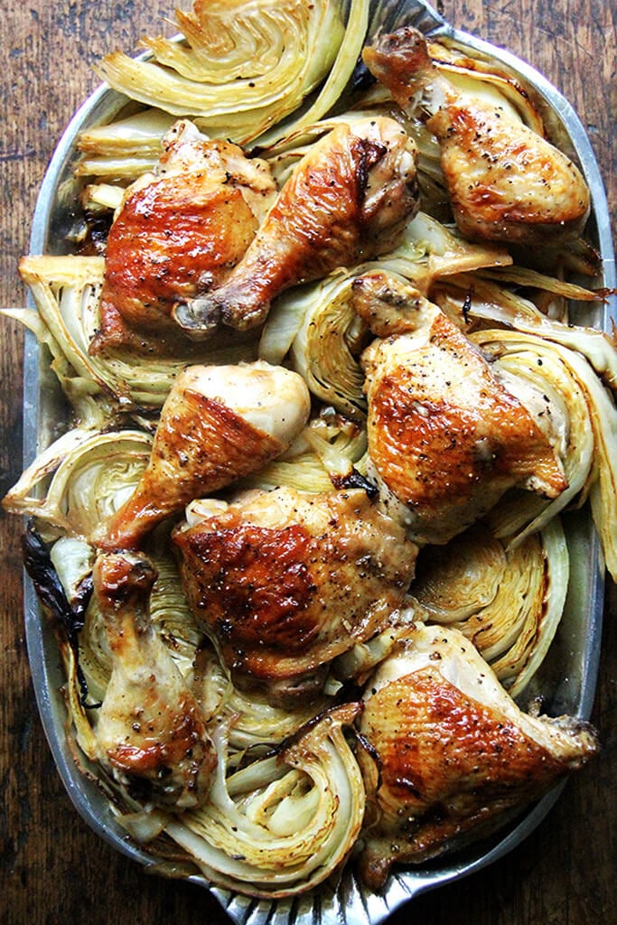 Sheet Pan Roast Chicken and Cabbage