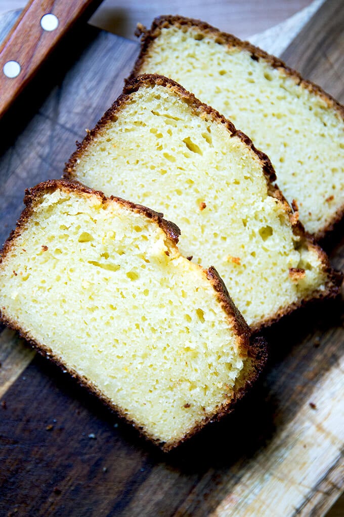 sliced orange ricotta pound cake