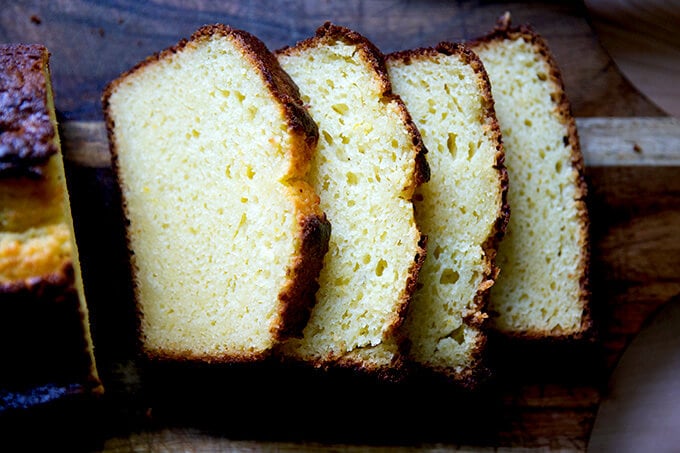 sliced orange ricotta pound cake