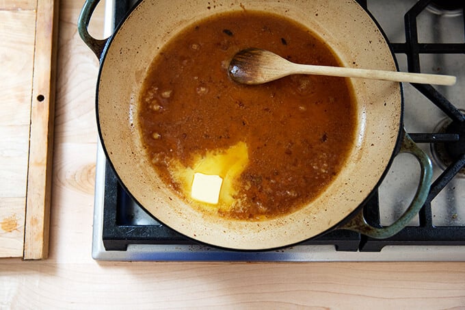 making a simple pan sauce