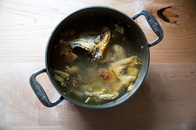 how to make stock from a roasted chicken carcass