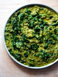 Curried lentils with kale and coconut