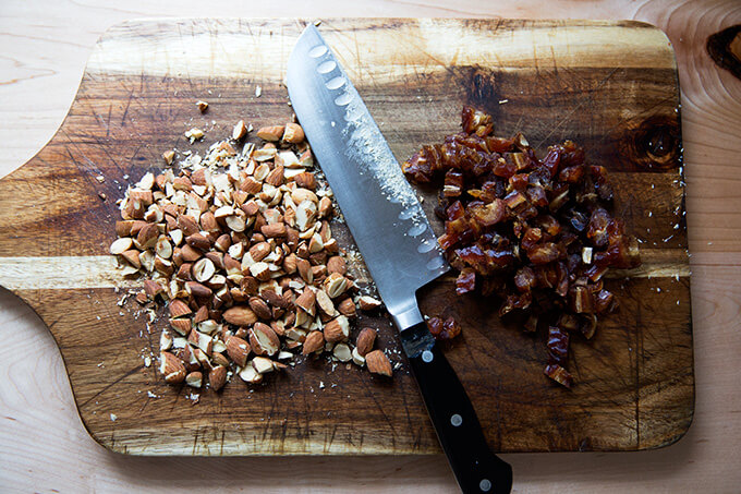 chopped almonds and dates