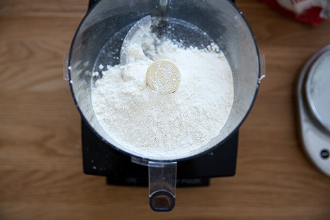 dry ingredients for crust in food processor