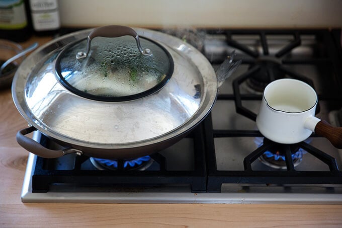 steaming the Branzino, Chinese style