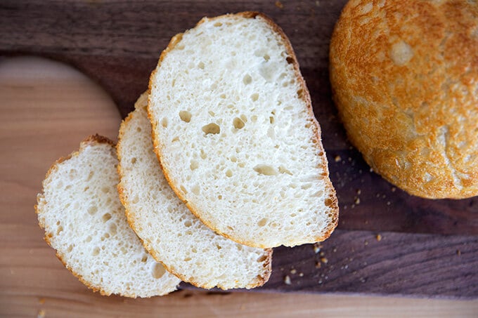 Sliced Sourdough Peasant Bread