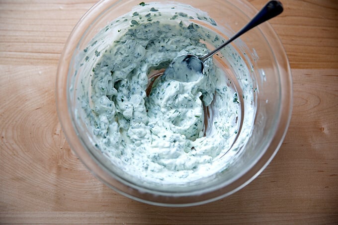 lemon-yogurt-parsley sauce