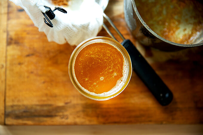 A jar of ghee, just strained.