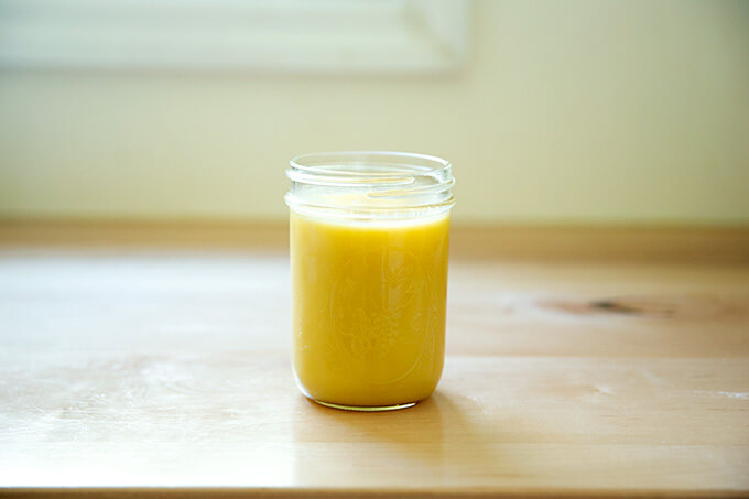 A jar of ghee, cooled to room temperature.