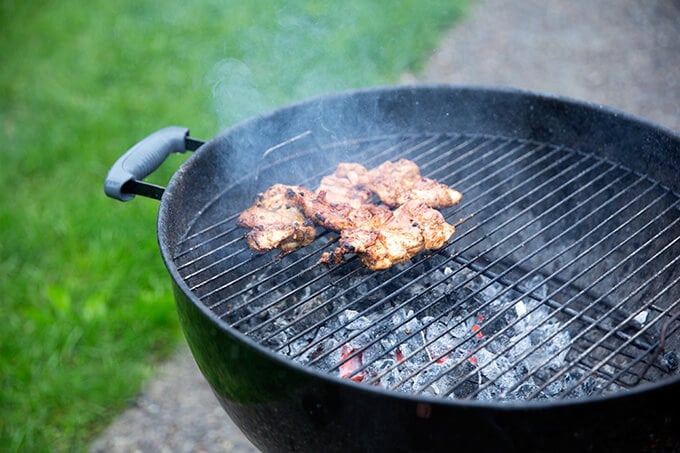 A grill cooking grilling