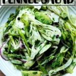 Shaved fennel and avocado salad with currants.
