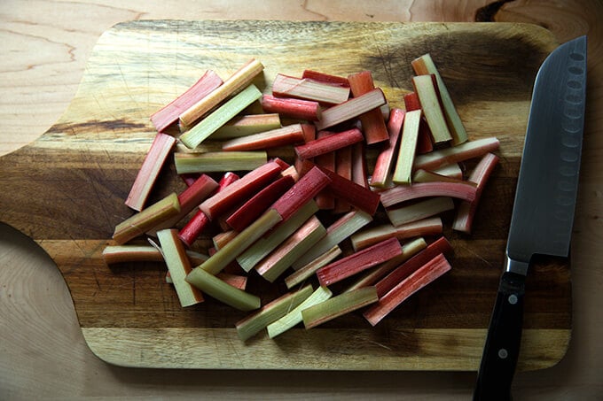 Rhubarb, sliced into 2-inch lengths.