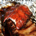 Two racks of oven-baked baby back ribs.