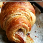 Just-baked ham and cheese croissant