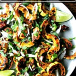 Roasted Delicata Squash with chilies, lime and cilantro.