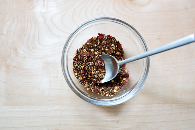 A small bowl of Israeli spices.