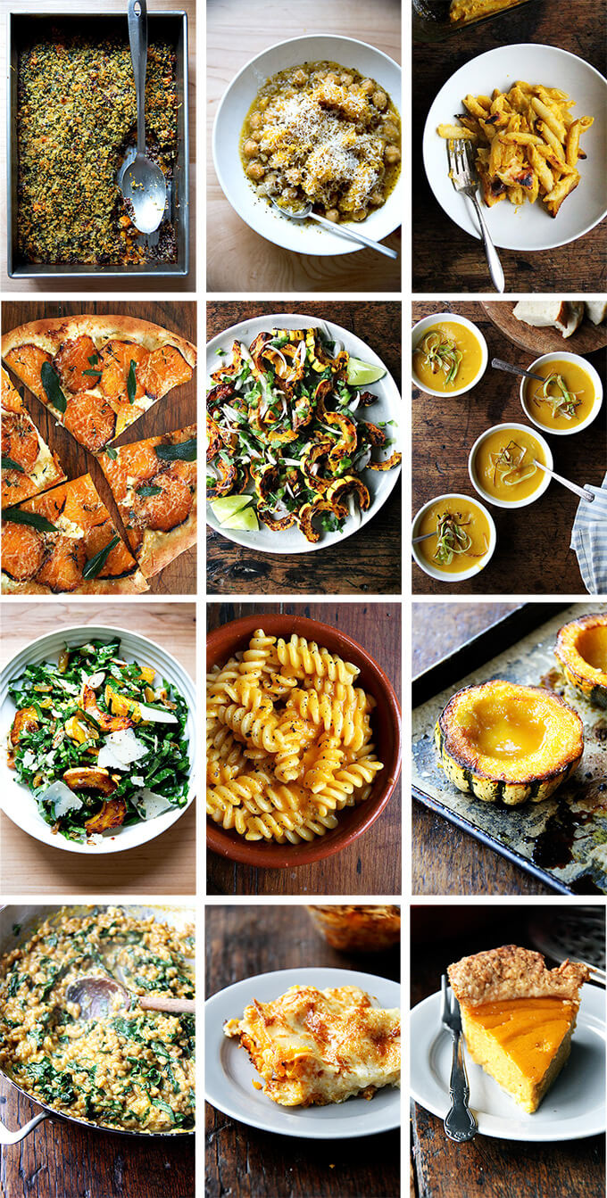A montage of squash recipes.