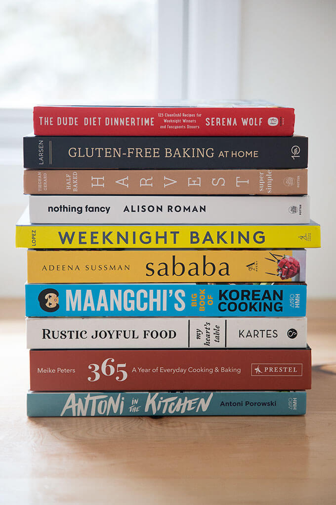 A stack of 2019 cookbooks.