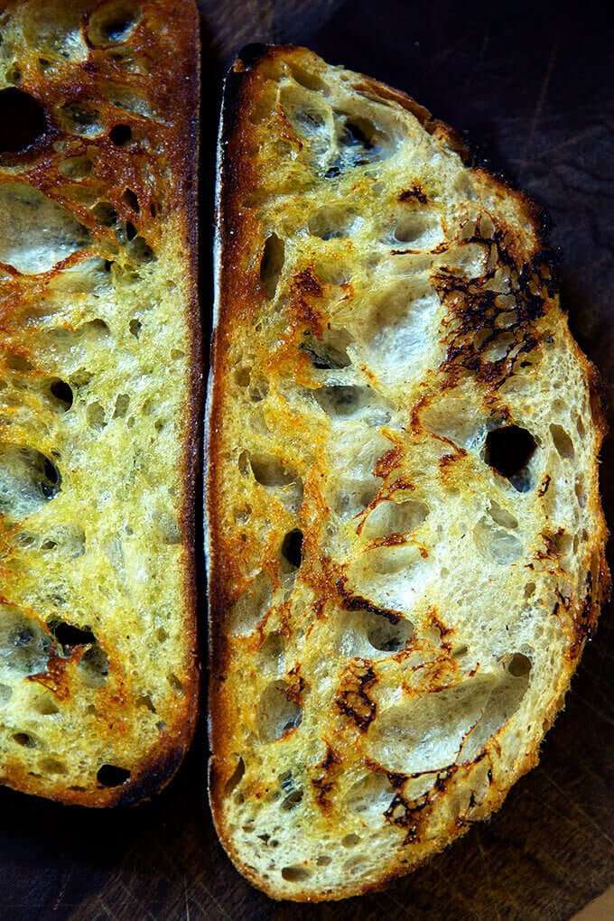 Olive oil toasted bread
