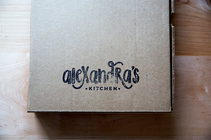 A stamped box Alexandra's Kitchen box.