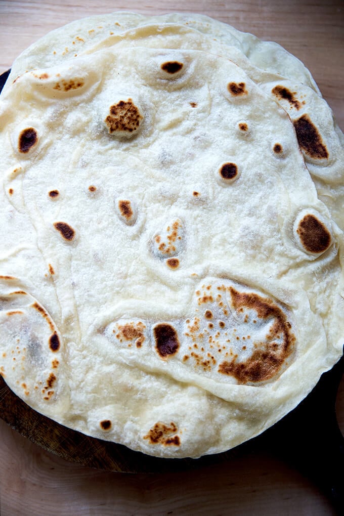 Homemade flour tortillas in a Le Creuset skillet : r/castiron