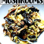 A sheet pan of roasted mushrooms.