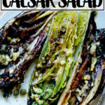 Grilled Caesar salad on a plate.