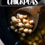 A pot of slow cooker chickpeas.