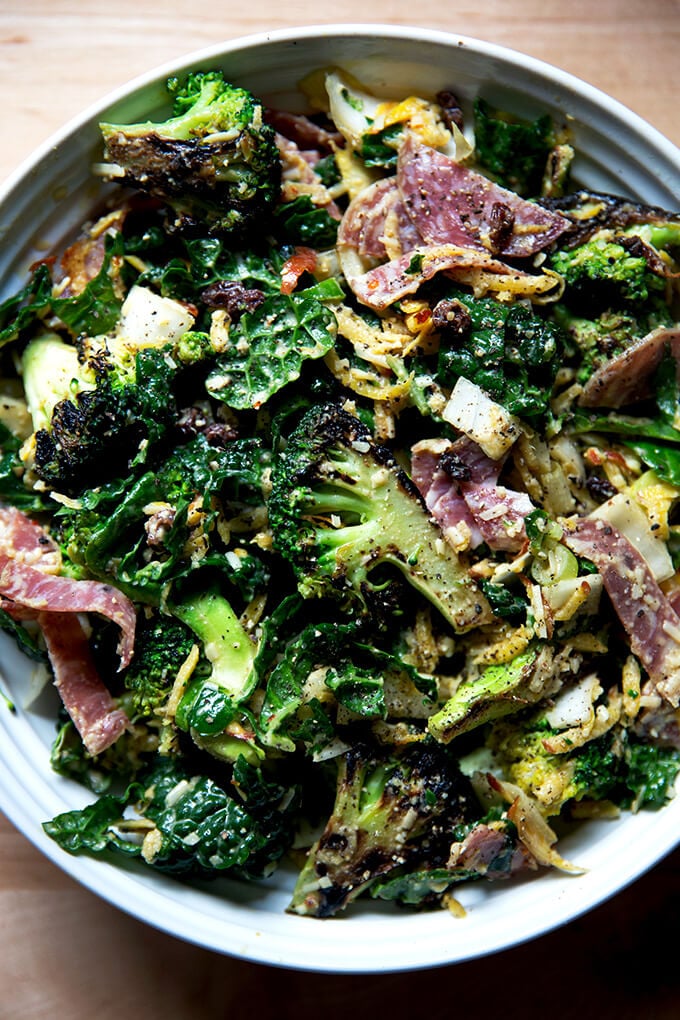 A bowl of chopped salad with cashew dressing.