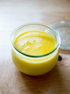 Gramma's mustard sauce in a Weck jar.