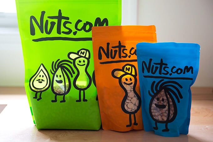Three bags of beans from Nuts.com.