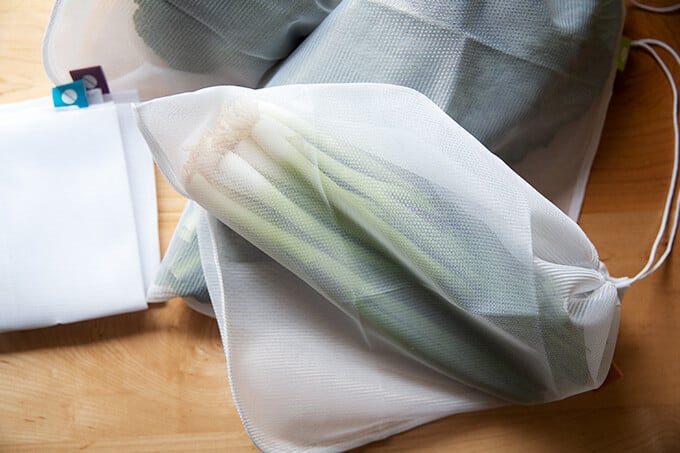 Flip and Tumble produce bags filled with produce. 