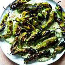 Blistered Shishito Peppers with Avocado Crema-image