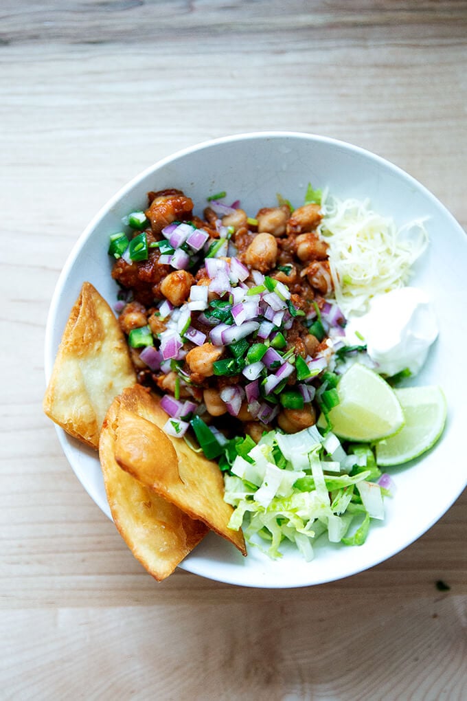 Chickpea taco bowl.