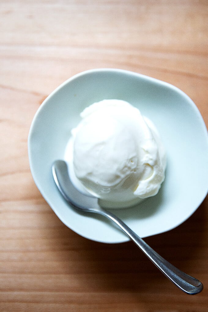 A bowl of frozen yogurt.