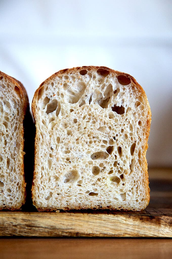 Sourdough Toasting Bread on a board.