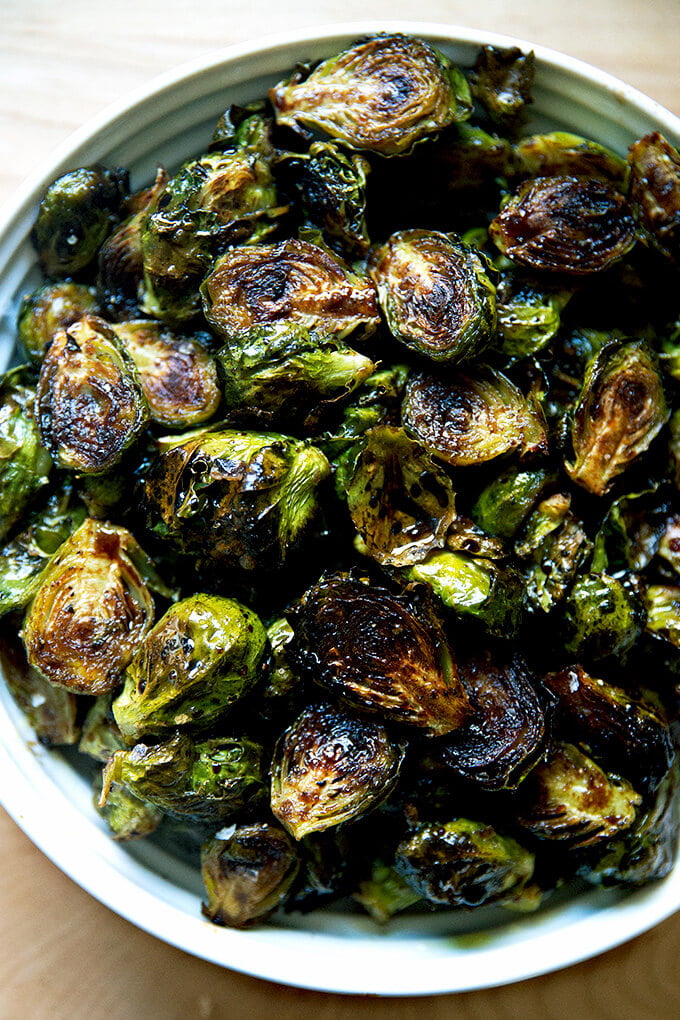 Balsamic-roasted Brussels sprouts.