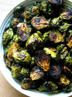 Balsamic roasted Brussels sprouts.