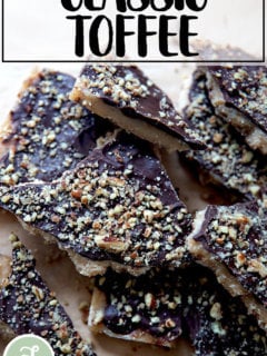 A pile of classic toffee shards.