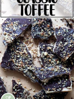 A pile of classic toffee shards.
