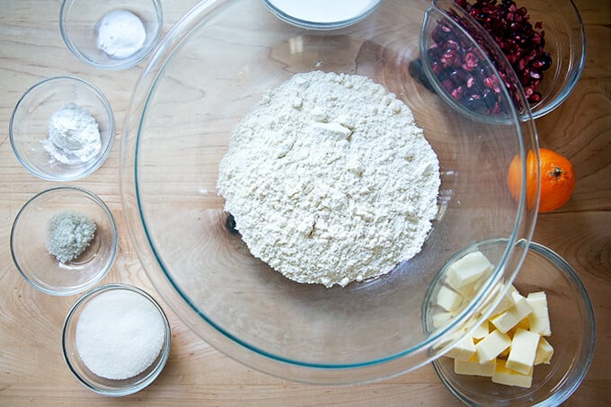 Cranberry scones ingredients.