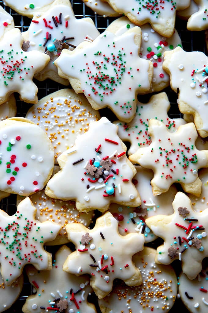 Decorated Christmas cookies.