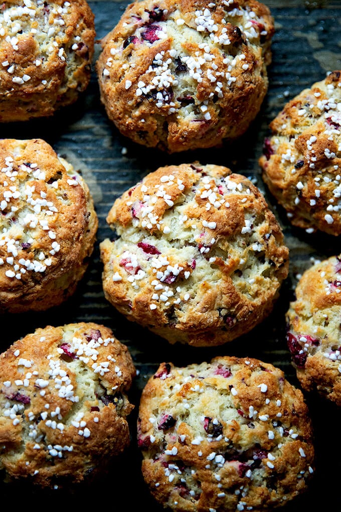 Just-baked cranberry scones.